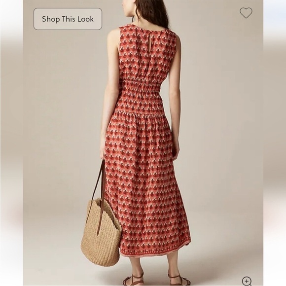 J. Crew Hyacinth dress in block-print crepe de chine A-line NEW XS $148 floral - Picture 2 of 14